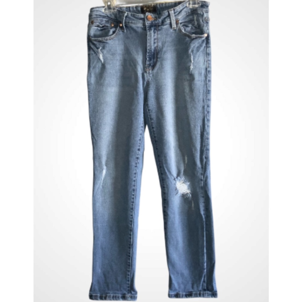 RACHEL Rachel Roy Women's Distressed Straight Leg Blue Jeans Size 10